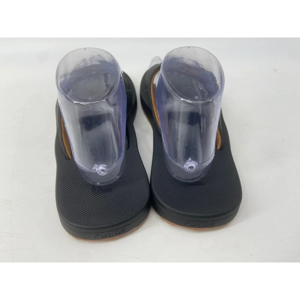 Flojos Flip Flops Mens 8 Black Bajo Casual Beach Summer Comfort Thong Sandals